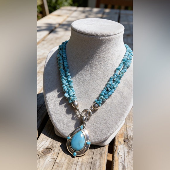 Carolyn Pollack Sterling Silver Turquoise Pendant Necklace